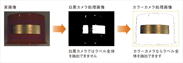 キャップに貼られた金色ラベルの検査