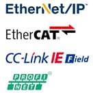EtherNet/IP®、EtherCAT、CC-Link IE Field、PROFINET