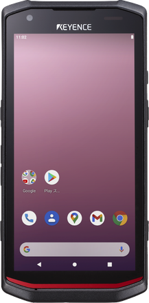 Androidのホーム画面を映した、前面がほぼ画面の端末