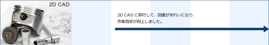 2D CAD 2D-CA D に移行して、図面がきれいになり、作業効率が向上しました。