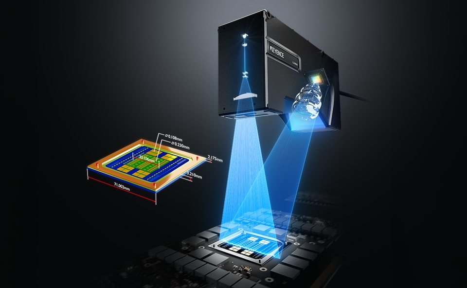 LJ-X8000シリーズ センサヘッド ウエハ端部の断面ベベル・エッジロールオフ測定用 光切断3Dプロファイル測定器