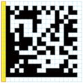 DataMatrixコードの左辺の空白（マージン）を示す図