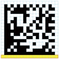 DataMatrixコードの下辺の空白（マージン）を示す図