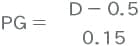 PG=(D-0.5)/0.15