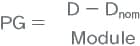 PG=(D-Dnom)/Module