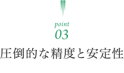 point03 圧倒的な精度と安定性