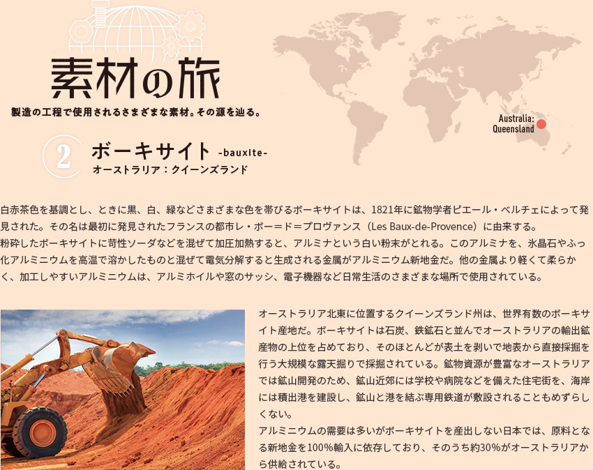 素材の旅【2】ボーキサイト（オーストラリア：クイーンズランド）