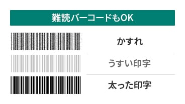 難読バーコードもOK