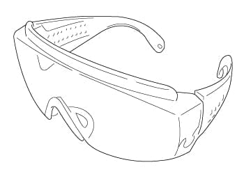 5. 装置を使用する際は、作業者の目を保護するために、専用の保護メガネの着用を義務づけてください。