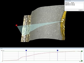 ペースメーカー部品の表面と穴の側壁の外観検査（×200）