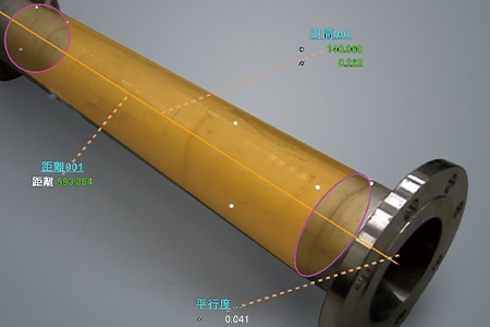 「WMシリーズ」によるローラー円筒度・外径の測定結果画面