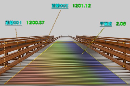 「WMシリーズ」によるフレーム反り・平面度カラーマップイメージ
