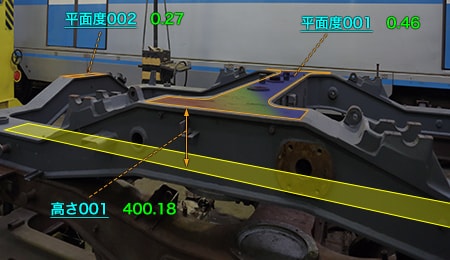 「WMシリーズ」による旋回フレームの測定画面イメージ