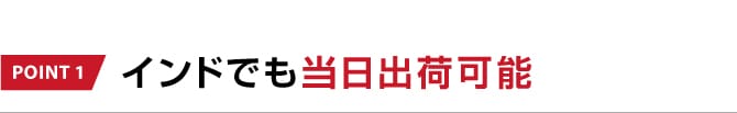 POINT 1 インドでも当日出荷可能