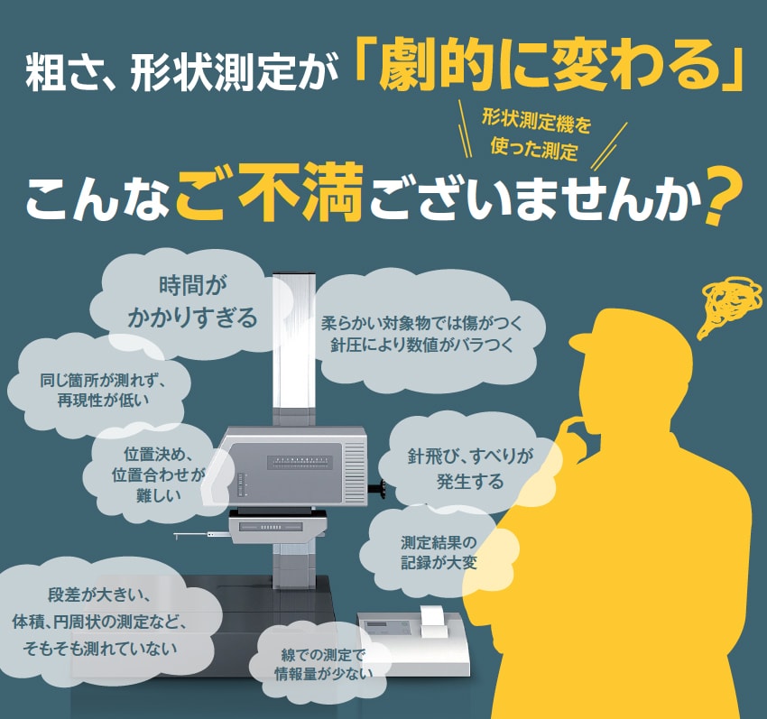 粗さ、形状測定が「劇的に変わる」こんなご不満ございませんか？