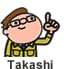 Takashiが人差し指を上に向けてる