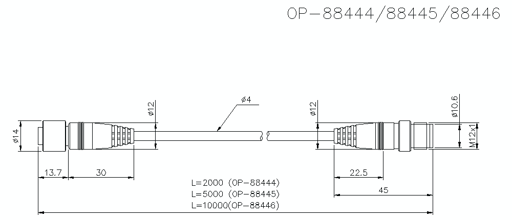 OP-88444/88445/88446 Dimension