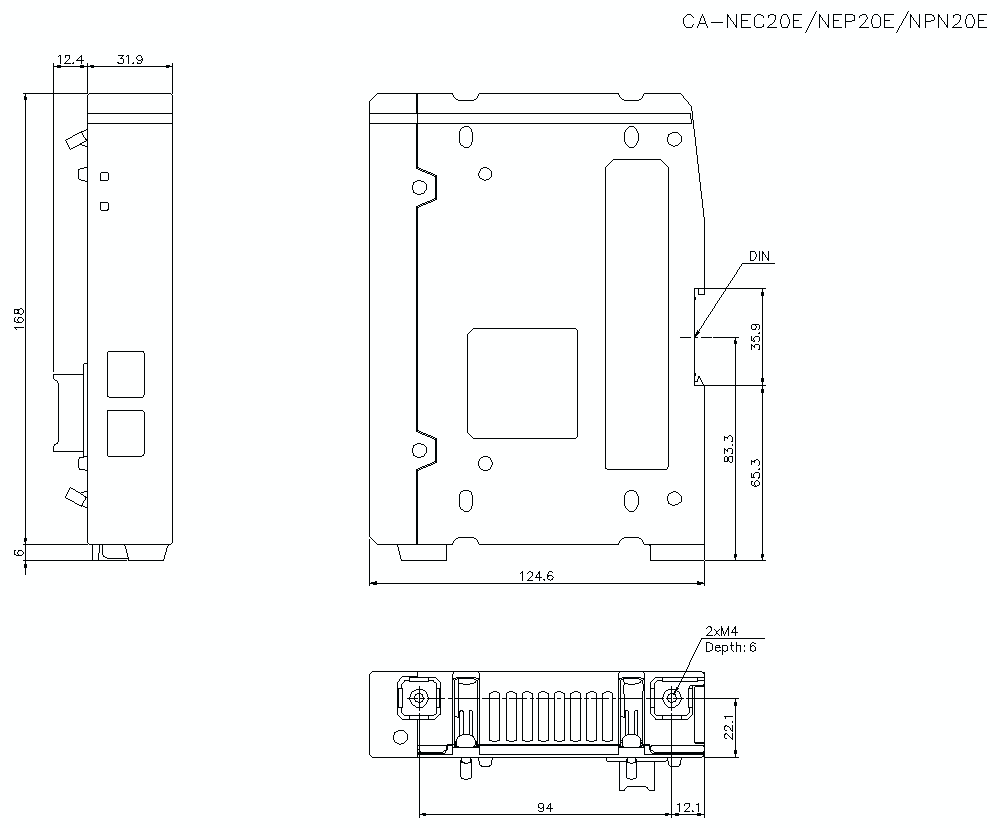 CA-NEC20E/NEP20E/NPN20E Dimension