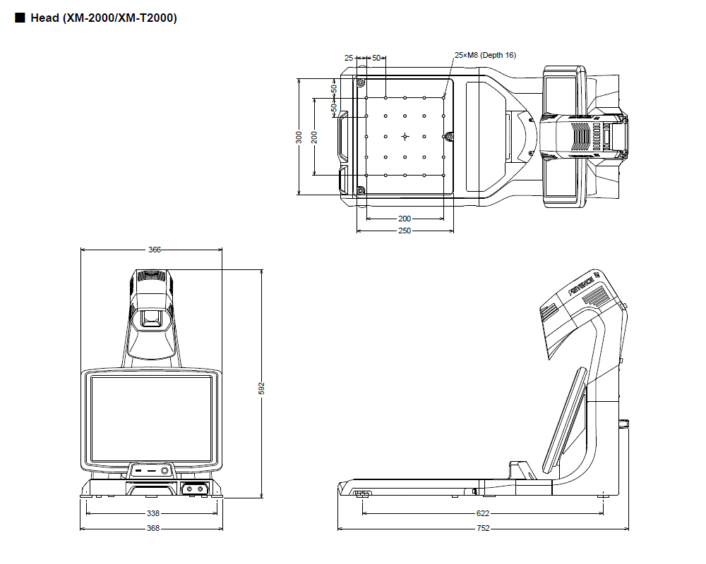 XM-2000/T2000 Dimension