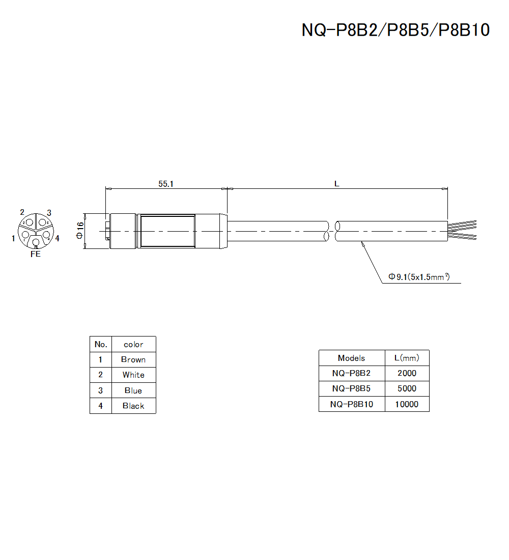 NQ-P8B2/5/10 Dimension