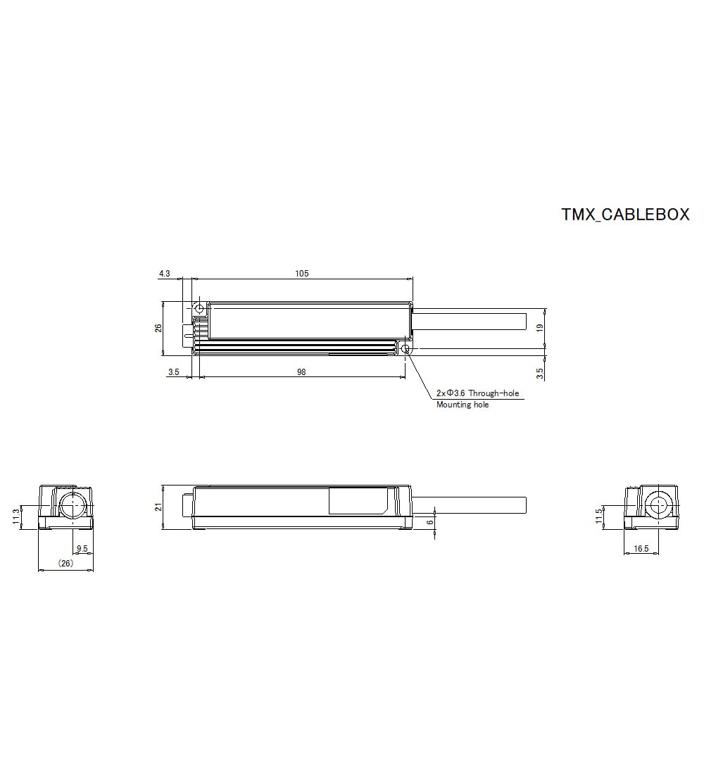 TM-X5006/TM-X5040/TM-X5065/CABLEBOX Dimension