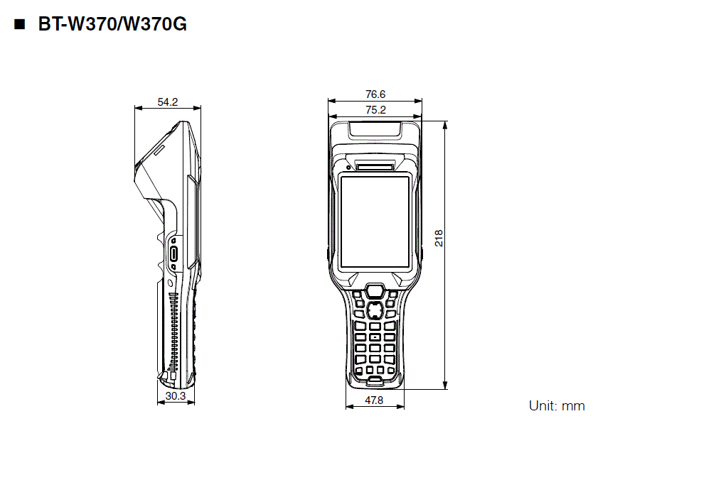 BT-W370/W370G dimension