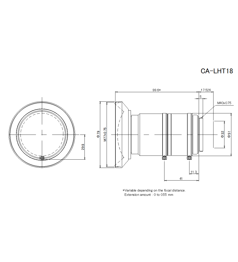 CA-LHT18 Dimension