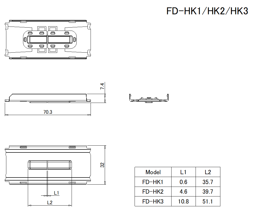 FD-HK1/HK2/HK3 Dimension