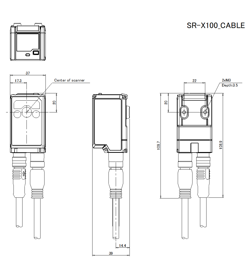 SR-X100/CABLE Dimension
