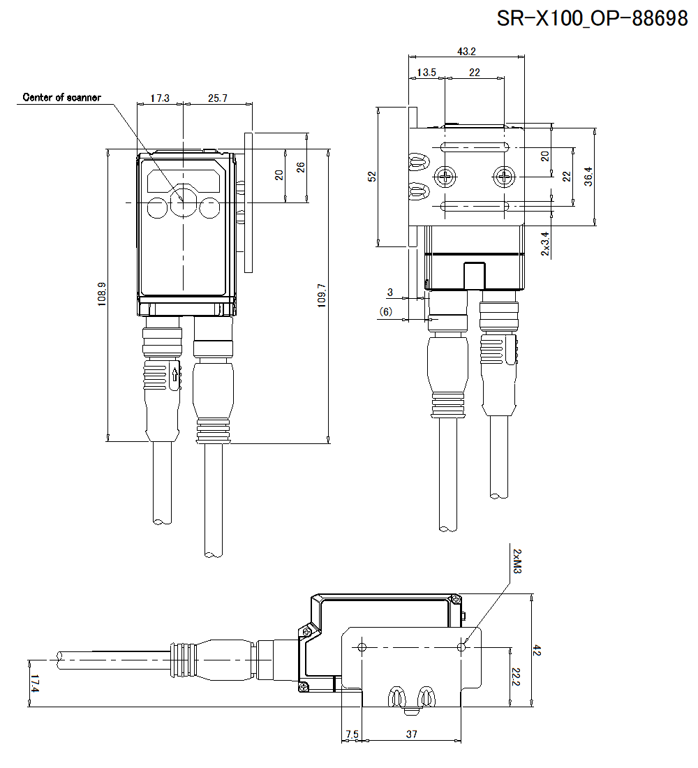 SR-X100/OP-88698 Dimension