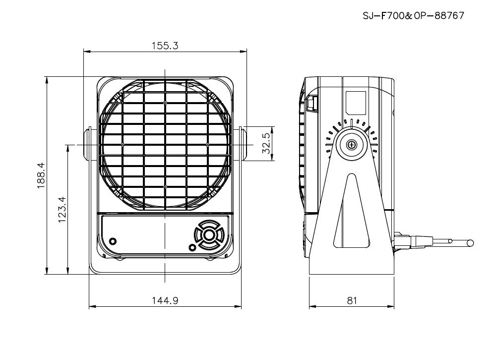 SJ-F700/OP-88767 Dimension