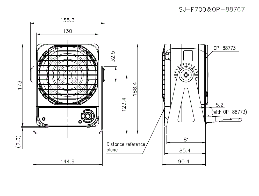 SJ-F700/OP-88767 Dimension