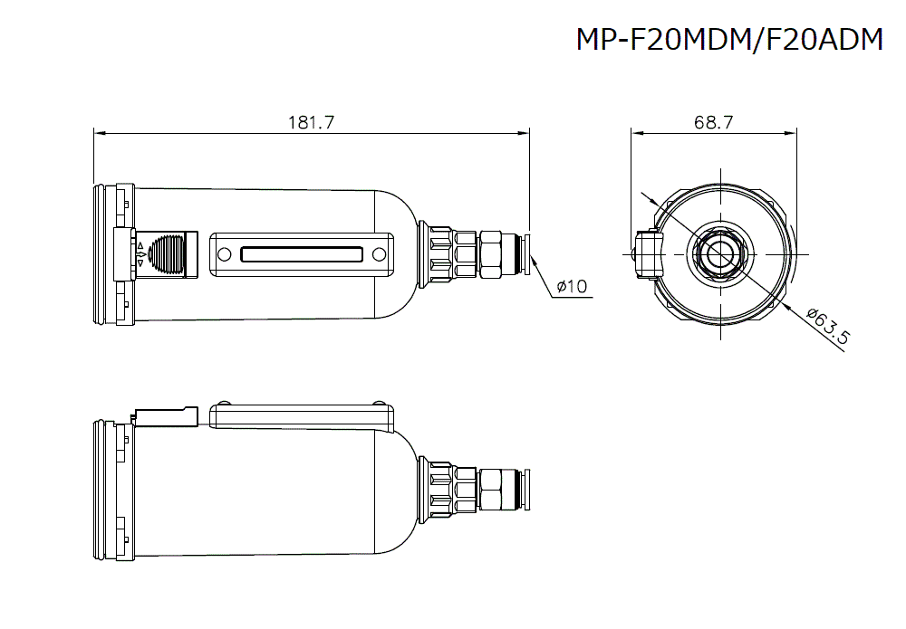 MP-F20MDM/F20ADM Dimension