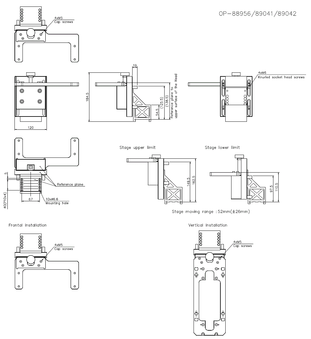 OP-88956/89041/89042 Dimension