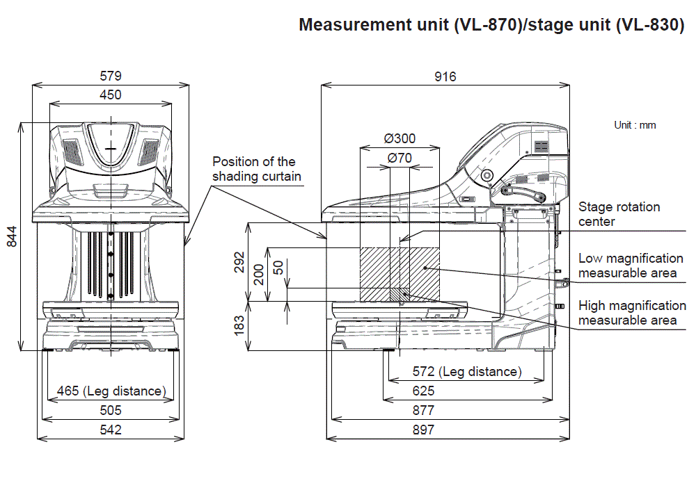 VL-870/830 Dimension