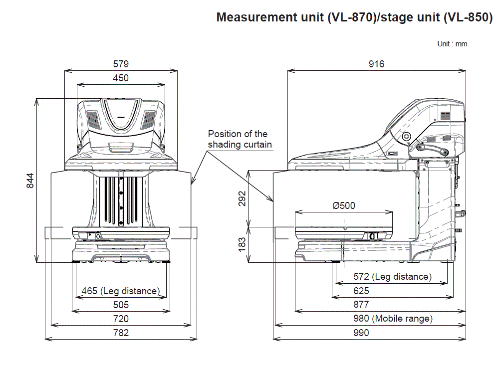 VL-870/850 Dimension