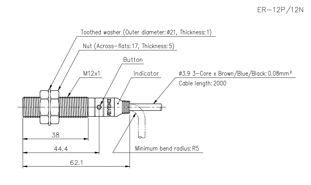 ER-12P/12N Dimension