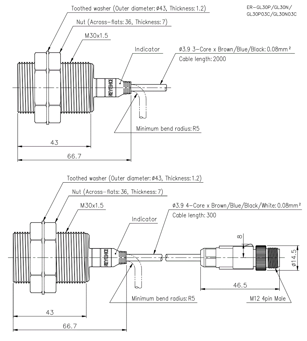 ER-GL30P/GL30N/GL30P03C/GL30N03C Dimension