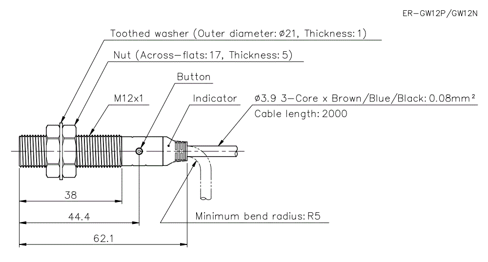ER-GW12P/GW12N Dimension