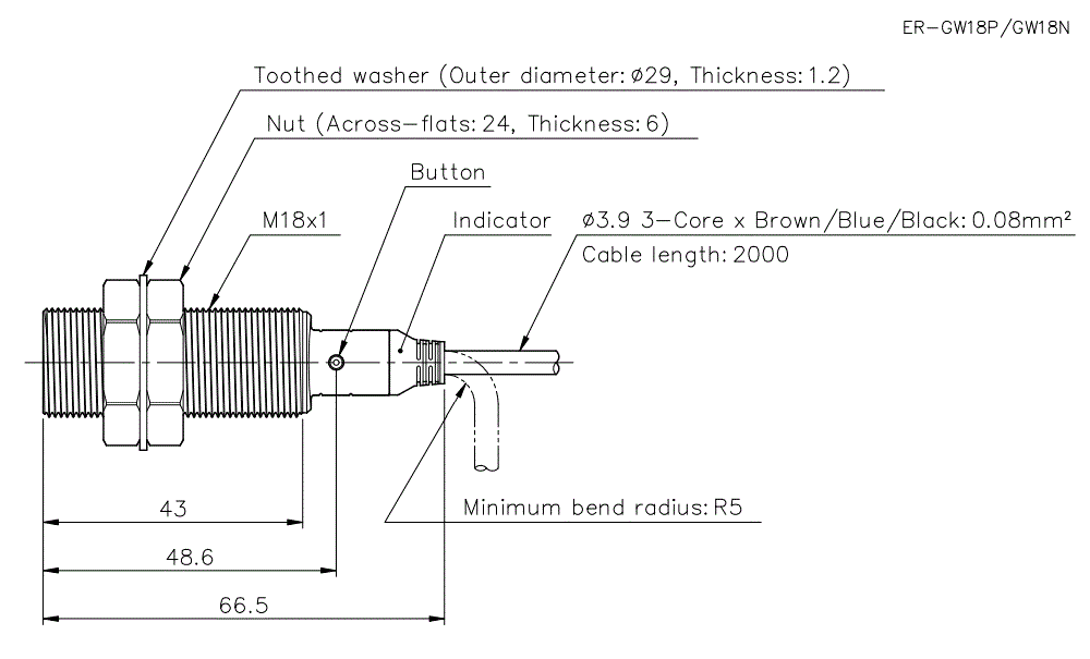 ER-GW18P/GW18N Dimension