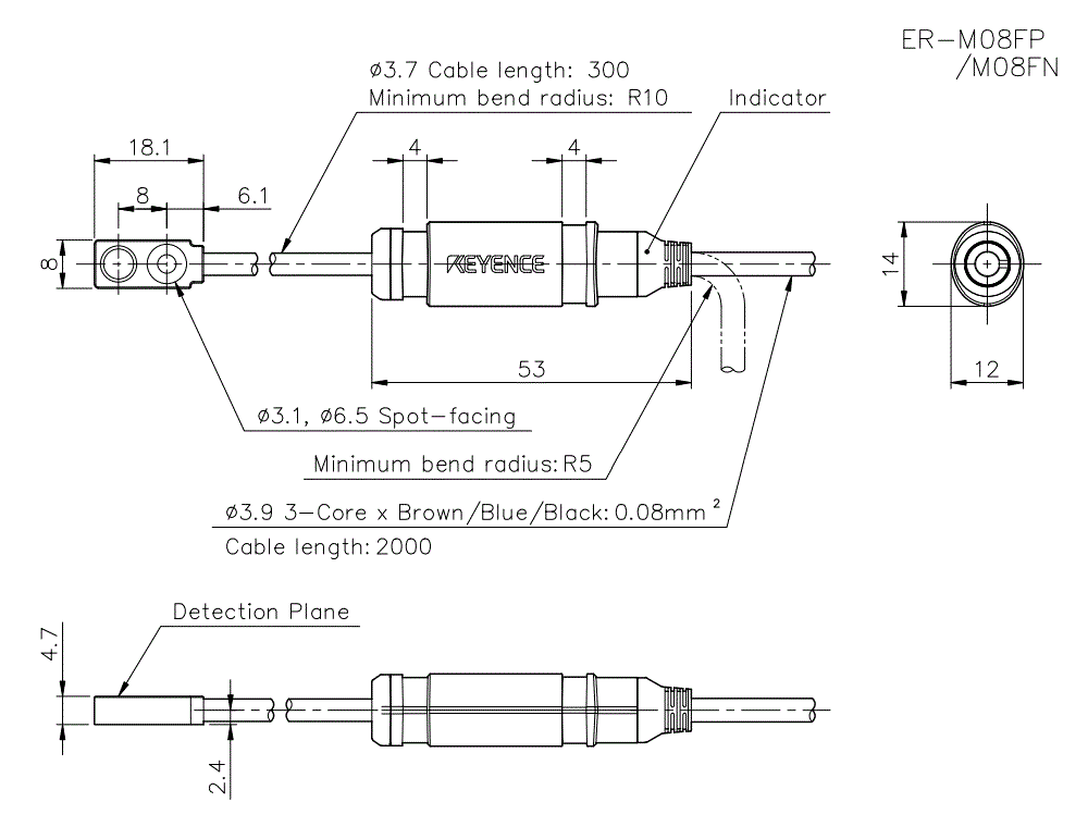 ER-M08FP/M08FN Dimension
