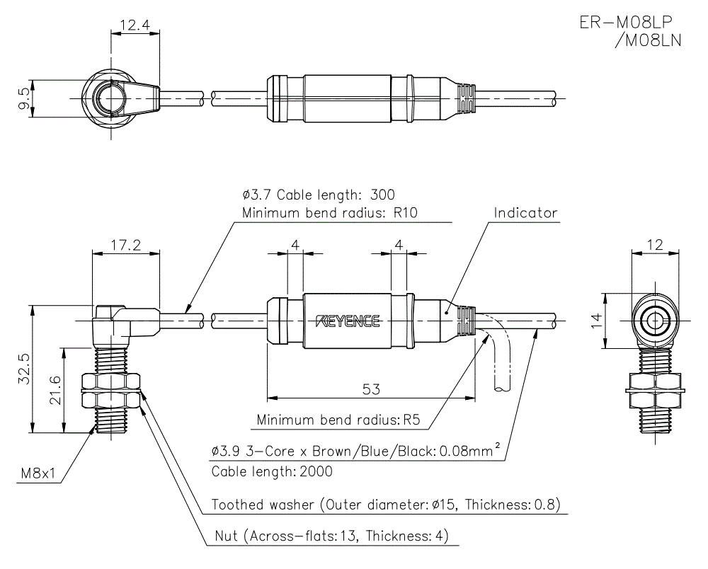 ER-M08LP/M08LN Dimension