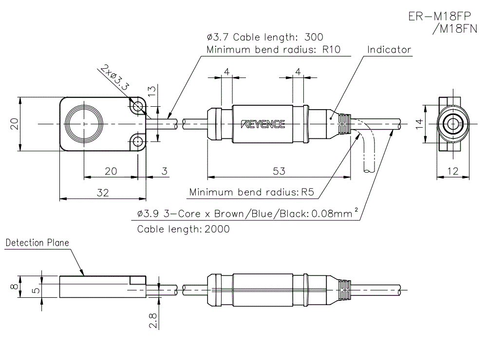 ER-M18FP/M18FN Dimension
