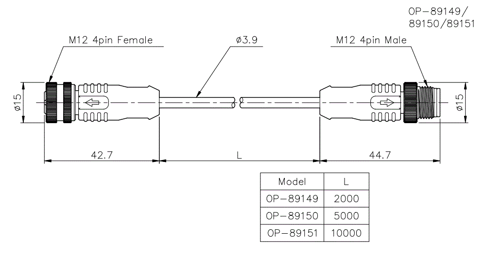 OP-89149/89150/89151 Dimension