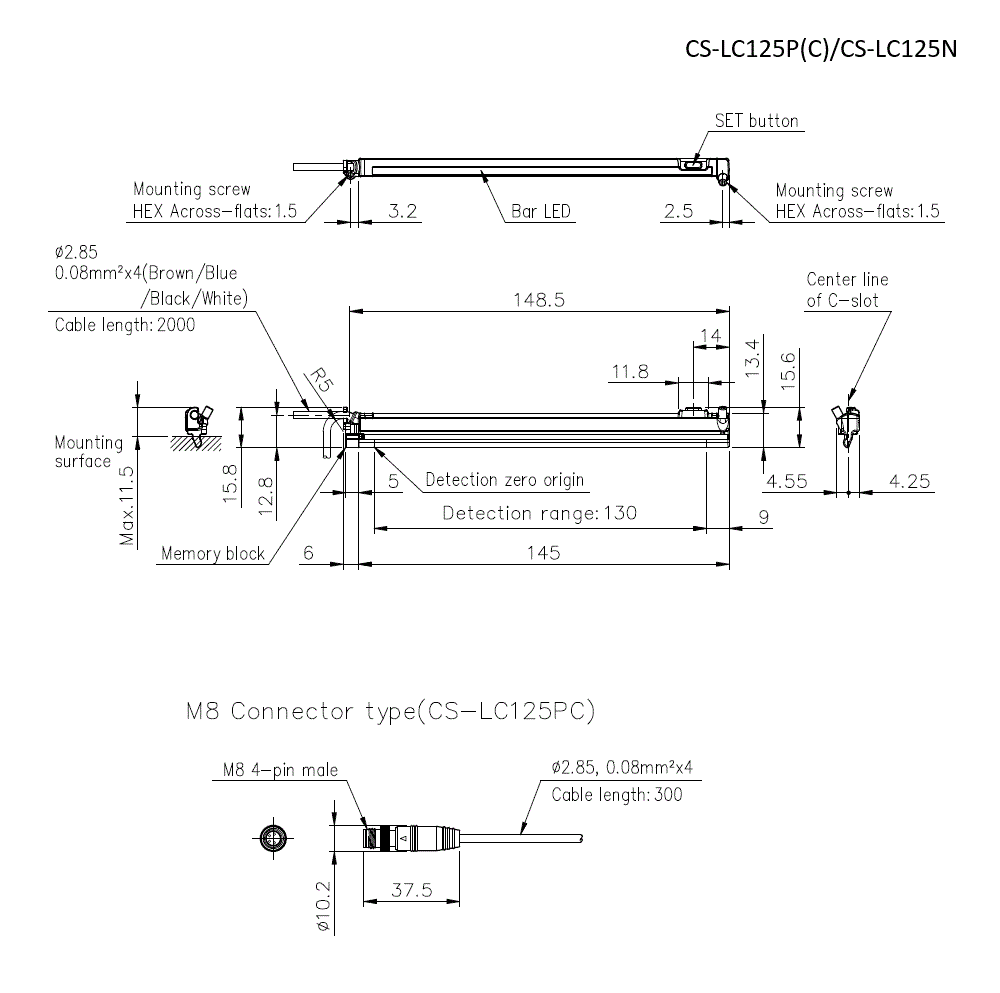 CS-LC125P(C)/CS-LC125N Dimension