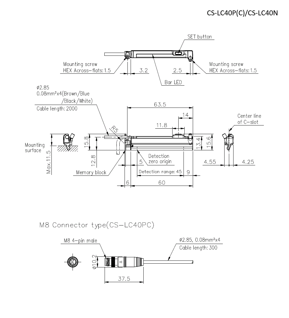 CS-LC40P(C)/CS-LC40N Dimension