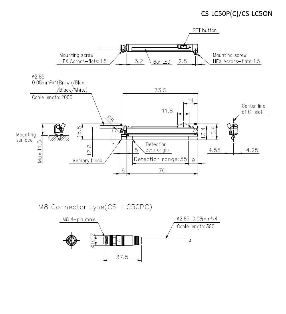 CS-LC50P(C)/CS-LC50N Dimension