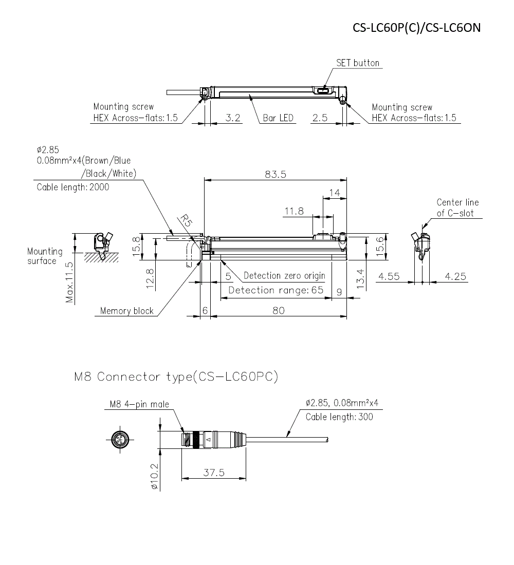 CS-LC60P(C)/CS-LC60N Dimension