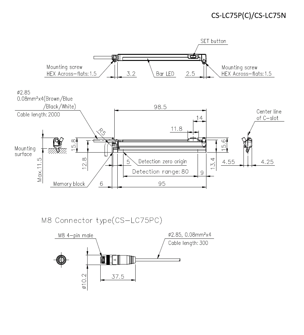 CS-LC75P(C)/CS-LC75N Dimension