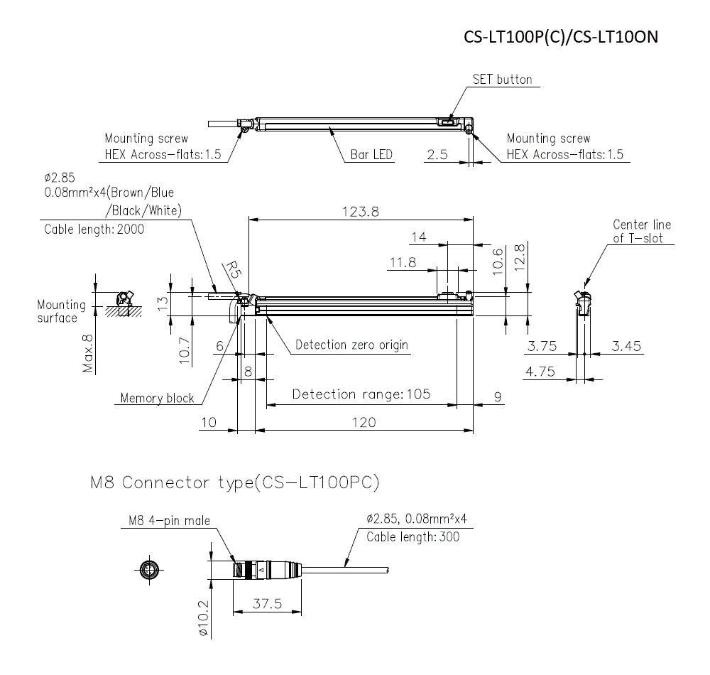 CS-LT100P(C)/CS-LT100N Dimension